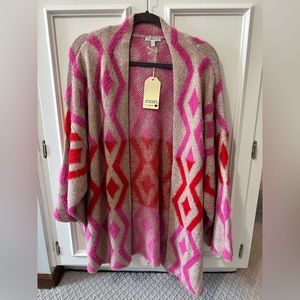 JODIFL pink & red design cardigan! NWT